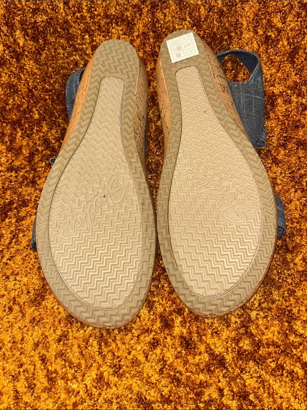 Skechers Navy Textured Slingback Sandals